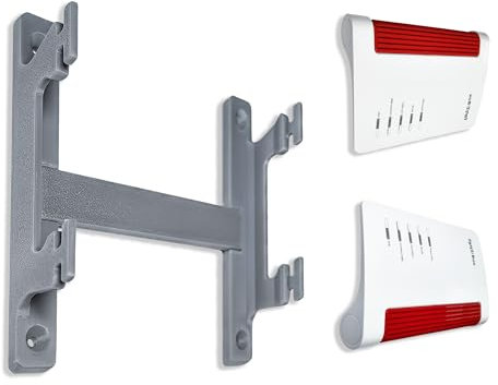 Decoralin Wandhalterung für Fritzbox 4050, 7510, 7530, 7530 AX, 5530, 6850 5G & LTE – stabile Fritzbox Halterung mit Abstandshalter – inklusive Schrauben & Dübel – einfache Montage – Kunststoff, Weiß