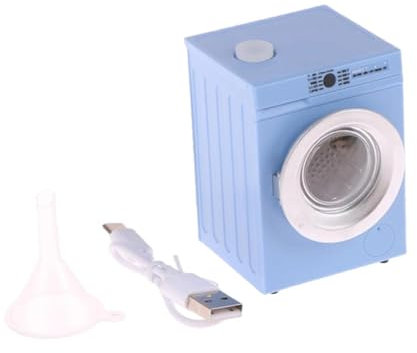 Harilla 1:12 Puppenhausmöbel Elektrische Waschmaschine Trommelwaschmaschine für Schlafzimmer Puppenhaus Wäsche Badezimmer Wohnzimmer, Blau