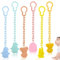 XURJUMI Lot de 6 attache sucette silicone avec clip, Attaché Tetine pour Bebe pour garçons et filles Chaîne de Sucette Multicolore