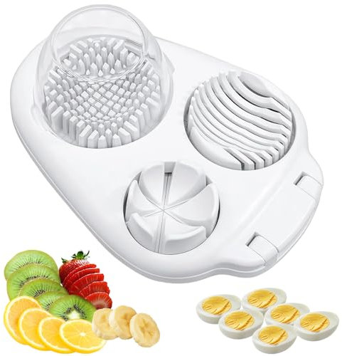 3 in 1 Egg Slicer for Boiled Eggs, Stainless Steel Egg Cutter for Hard Boiled Eggs, Multipurpose Kitchen Tool for Vegetables, Tomatoes, Fruits, Salad