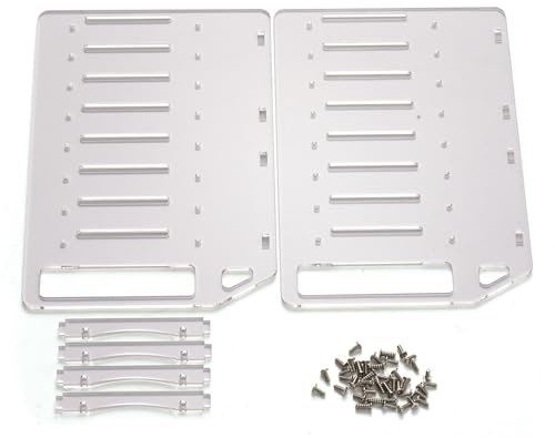 MTLAVISHE Multiple 3 5 Inch HDD Hard Drive Rack Enclosure with Acrylic Material and DIY Cooling Solution for Various Data Storage Requirements in 4 6 8 10 Bay Options (Mtlavishness5fM-C13513-8)