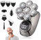 Anluomania Rasoir Tete Chauve Homme, 8D Rasoir Electriques Hommes, 5 en 1 Tondeuse Crane Chauve Humide/Sec Étanche, Tondeuse Cheveux Homme, 8 têtes Flexibles, écran LED Tondeuse à nez et Brosse Visage