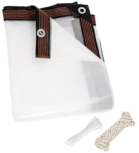 Generisch Transparent Pe 8 X10 Ft Clear Vinyl Tarp Blumenkastenhalterung Mauer (Beige, One Size)