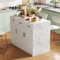 Doyisy Isla de cocina grande 120 x 60 x 90,5 cm, 3 cajones y 3 puertas, diseño de mármol blanco, estantes ajustables, cajones silenciosos, diseño de zona de bar