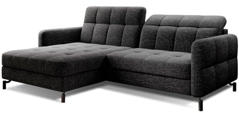 All4All Ecksofa mit Schlaffunktion & Bettkasten Lorena - Sofa Wohnzimmer Möbel - Schlafsofa mit Bettkasten - Schlafcouch - Ecksofa Wohnlandschaft L-Form - Berlin 02 225x105x160 cm
