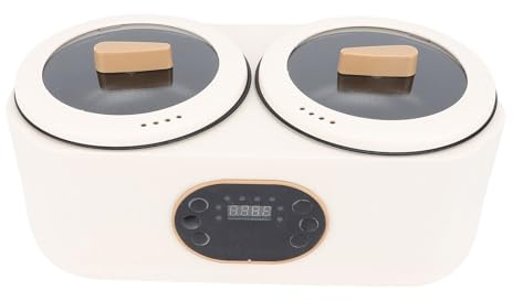 AUNMAS Doppio Pentola a Cottura Lenta, Mini Non Stick 2 Pentole Interne Buffet Server Portatile Portatifuncazionale ABS in Acciaio Inossidabile