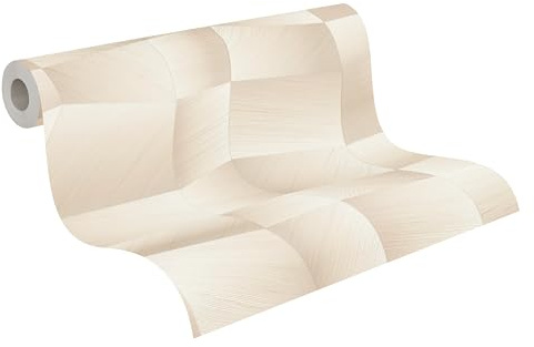 A.S. Création 3D-Vliestapete – Grau, Metallic – 10,05 x 0,53 m | Modernes 3D-Muster als moderner Blickfang – schimmernde Mustertapete, einfach zu verkleben & spurlos abziehbar