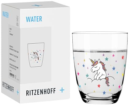 RITZENHOFF 8361004 Wasserglas 210 ml, Kids Design Team – farbenfrohes Kindermotiv voller Fantasie und Abenteuer – Made in Germany