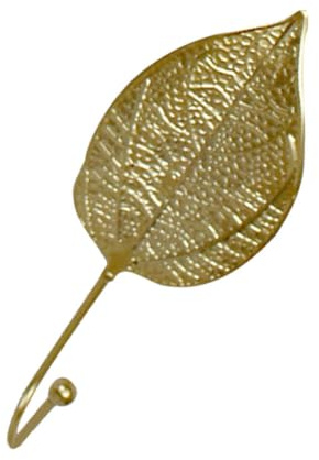 DOITOOL Gancho de Pared de Hierro Forma de Hoja Dorada Estilo Nórdico, Fácil de Instalar y Práctico para Almacenamiento Hogar