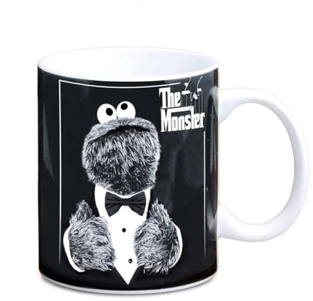Logoshirt® Sesamstrasse Krümelmonster The Monster Porzellan Tasse, 300 ml | Spülmaschinenfest, Mikrowellengeeignet, Farbige Geschenkverpackung, Offiziell lizenziertes Design