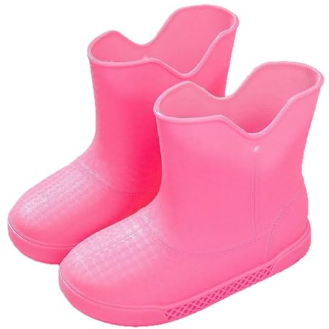 Générique Stivali da Pioggia medio-Alti per Bambini Ragazze Ragazzi Stagione Primavera Estate Scarpe Acqua Tendenza Tinta Unita Gomma Bambino