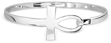 W | S WITHLOVE SILVER WithLoveSilver Sterling Silber Ankh Kreuz Schlüssel des Lebens Armreif Armband 7