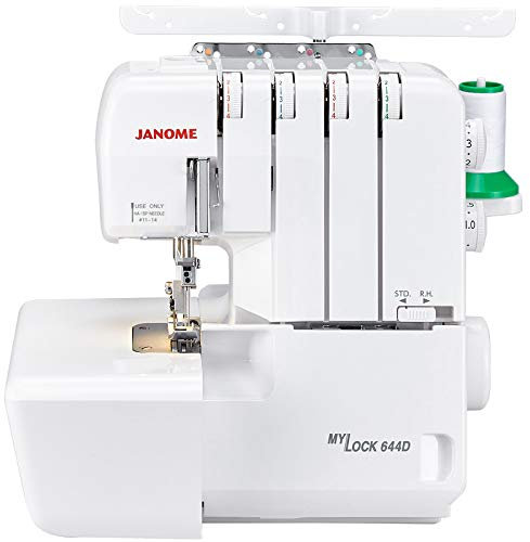 Janome 4 Faden Overlock 644 D - für Einsteiger entwickelt | professionelle Säume und variable Stichbreite | Regler zum schnellen Umschalten von Overlock auf Rollsaum | automatische Fadenspannung