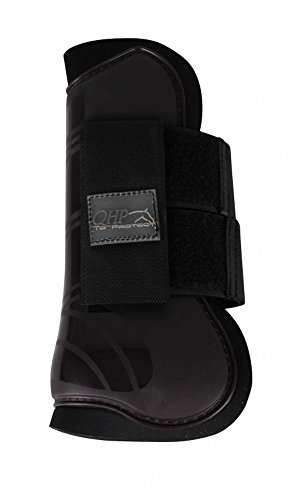 QHP Hartschalen-Gamaschen vorne innen Neopren Klettverschluss (Pony, Braun)