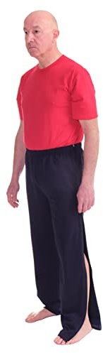 FERRUCCI COMFORT Pantalone Felpa per Riabilitazione Morbidezza Sanitario (Blu, XL) - Made in Italy