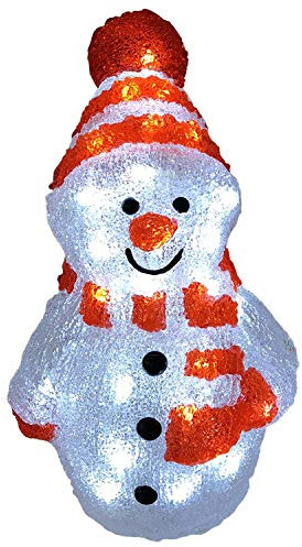 XXL Schneemann Acryl Beleuchtung Figur kaltweiß 96 LEDs Strombetrieb Außenbeleuchtung Weihnachtsbeleuchtung