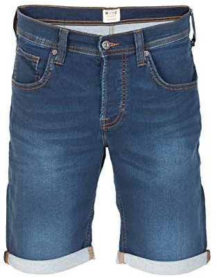 MUSTANG Jeans Shorts Herren Stretch Kurz Regular Fit Chicago Real X Kurze Hosen Sommer Denim Einfarbig Blau w31, Größe:W 31, Farbe:Denim Mid Blue (682)