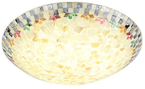 LANMOU Tiffany Deckenleuchte mit Handgefertigte Muschel Dekorative Glas Lampenschirm Kreativ Deckenlampe für Wohnzimmer Schlafzimmer Esszimmer Kücheninsel Flur Loft, Ø30cm