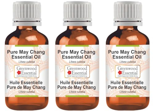 Greenwood Essential Naturreine Kann ätherisches Öl verändern (Litsea cubeba) Dampfdestilliert 100ml X 3 (10 oz)