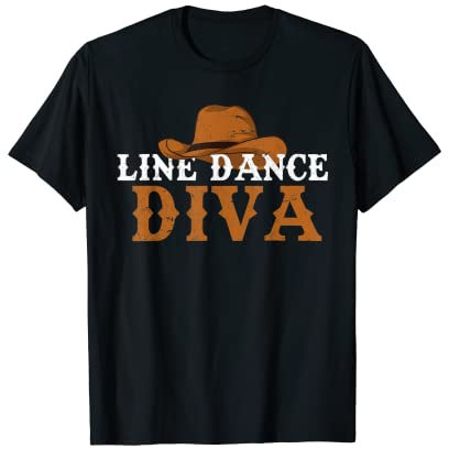 Line Dance Diva Cowboy Hut Line Dancer Damen Line Dance T-Shirt