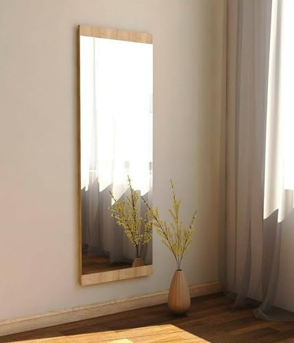 Dmora Spiegel Acamar 40x120 cm Braun Struktur aus Glas