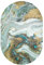 Rururug Teppich Oval 200 x 300 cm Home Office Esszimmer Wohnzimmer Schlafzimmer Küche Konferenzraum Kurzflor Teppiche, Meerwasserentnahme, grünes Gold, Oval 200 x 300 cm