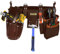 EQUIP TRADE PRO 100% Full Grain Leather Tool Belt with Multi Pockets | Hammer Holder | Industrial Builder Tradesman Work Padded Belt (1 Pouch | Hammer Holder | Trade Belt | Drill Holster)