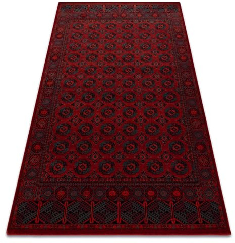 rugsx Wollteppich Omega für Wohnzimmer Schlafzimmer Rot 200x300 cm