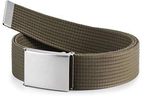 Ladeheid Herren Gürtel männlich Stoffgürtel Sackleinen P90 (Olivgrün, 180 cm x 4 cm)