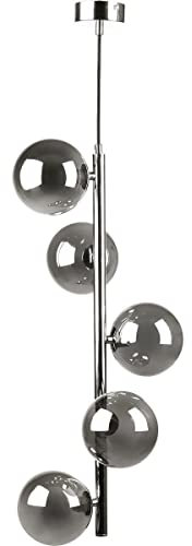 Zumaline Luna Globe Pendant Ceiling Light, Black, Gold, 5X G9