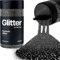 Hemway Premium Glitter Shaker - Black | Microfine Metallic Flake Sequins for Resin & Epoxy Crafts | Craft Supplies for Tumblers, Festival, Hair, Face, Body, Eye & Nail Art | 125 g
