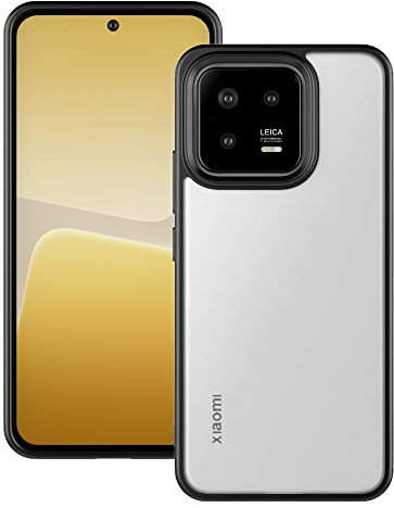 Eastcoo Slim Fit Hülle für Xiaomi 13, [Hard Frosted PC Back+Soft Black TPU Bumper] Leichte stoßfeste Schutzhülle für Xiaomi 13, Schwarz