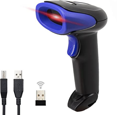 LENVII Lecteur Code Barre sans Fil Handheld,1D 2D QR Scanner de code 2 en 1 mode de connexion 2.4G sans fil câble USB,PDF417, DataMatrix et MaxiCode Barcode Scanner avec Windows,Android,MAC,Ordinateur