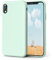 OIIAEE Silicone Case Compatible with iPhone XR Case 6.1 Inch, Soft Ultra Slim Protective Shockproof Liquid Silicone Phone Case with Anti-Scratch Microfiber Lining,Mint Green