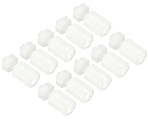 PATIKIL 100Pack M3 Abstand Schrauben Nylon Sechskant PCB Abstandshalter Muttern für Hauptplatinen Computer Gehäuse Gedruckte Schaltungen Elektronik (8mm+6mm Weiß)