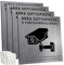 Cartello Area Videosorvegliata Alluminio Spazzolato con Avviso GDPR, 4 Pezzi Cartello Videosorveglianza, 15x15cm, Fori Preforati, Impermeabile, per Casa e Negozio, Interno ed Esterno