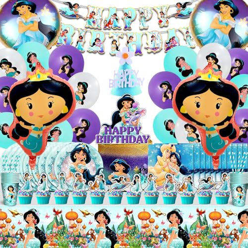 Decorazioni Jasmine Compleanno, Palloncini Compleanno Jasmine, Jasmine Stoviglie, Piatti e Bicchieri Jasmine, Tovaglioli Di Carta Jasmine, Decorazioni Torta Jasmine, Deco Striscione