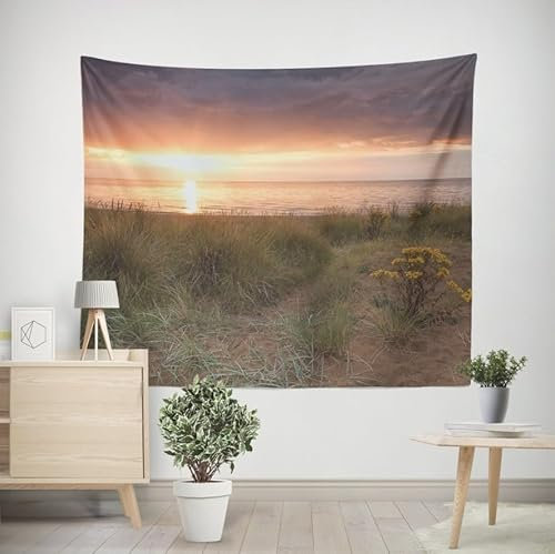 EHOMERY Wandteppich Jugendzimmer Wandtuch Ethno Sonnenaufgang Wandbehang Zeichnung Tapisserie Aesthetic Wohnzimmer Schlafzimmer Wandbehang Dekoration 150x130cm