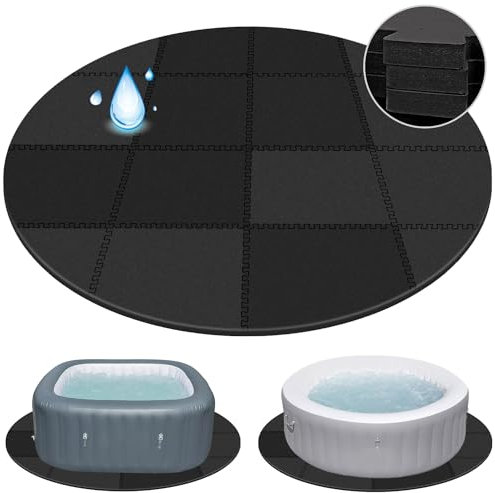 Runde Whirlpool-Matte, extra dick, ineinandergreifende Whirlpool-Schutzmatte, Schaumstoff-Isolationsmatte für tragbare aufblasbare Whirlpool-Zubehör, 200 cm