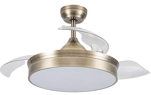 FABRILAMP TODOLAMPARA - VENTILADOR DE TECHO LUZ LED DC CALA BRONCE ASPAS DESPLEGABLES 91D 6 VELOCIDADES REMOTO+TEMPORIZA+MEMORIA