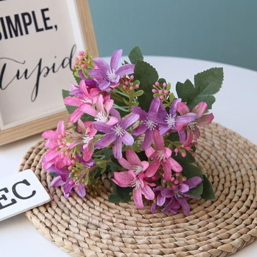 LVTFCO Narzisse Orchidee Weiß Hochzeit Brautstrauß DIY Scrapbook Künstliche Hausdekoration,7