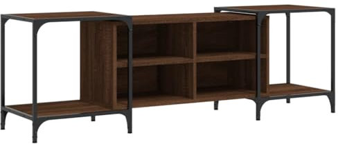 vidaXL TV Schrank, Verstellbar Fernsehschrank mit viel Stauraum, Lowboard HiFi Schrank mit Metallrahmen, Fernsehtisch TV Möbel für Wohnzimmer, Braun Eichen-Optik Holzwerkstoff