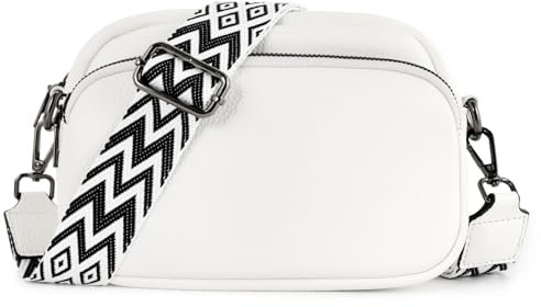 TANTOMI Umhängetasche Damen Klein, PU Leder Crossbody Bag Damen Handytasche zum Umhängen, Moderne Handtasche Damen Klein mit Breitem Schultergurt, Damen Tasche Tägliches Arbeiten, Einkaufen,Reisen