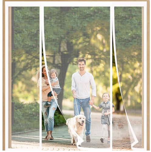 FYHDSH Mosquitera Magnética para Puerta, Anti Mosquito Insecto Mosquitera, Mosquitera de Doble Puerta,puerta Mosquitera Magnética de Doble Apertura para Balcones,Puerta Corredera, Blanco-B-230x240cm