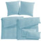 Pure Label Musselin Bettwäsche 135x200 (6-teilig, Baumwolle) - Weiches Bettbezug in Blau (135 x 200) + 2x80 Kissen + 2x40 Kissen