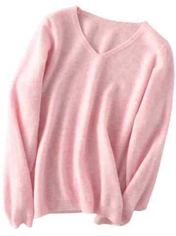 DBFBDTU Pull tricoté en cachemire à col en V pour femmes, vêtements chauds, pulls pour femmes, Pnnrk, UK7 / 41EU / US8
