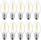 Suncan 10 piezas E12 C7 LED bombilla pequeña 0.8W AC230V, plástico E12 bombilla decorativa para luces de hadas al aire libre, máquina de coser, 40lm, 2700K blanco cálido, no regulable