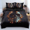 Luofanfei Totenkopf Bettwäsche 135x200 Gothic Schwarz Skull Motiv 3D Effekt Bettwäsche Set Schädel Horror Muster Microfaser Wendebettwäsche Bettbezug Set Zweiteilig Gedruckt
