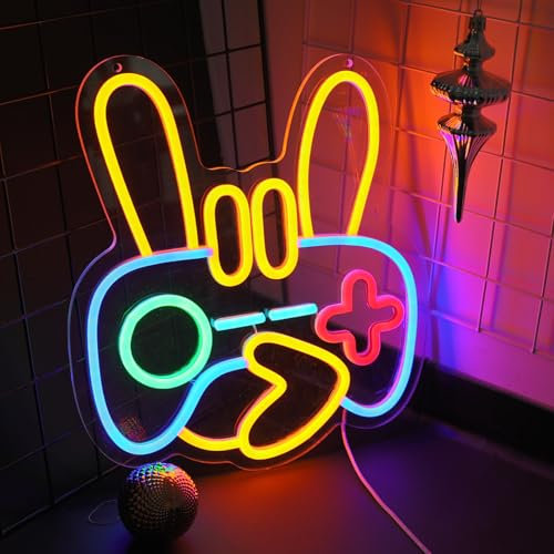 WIOSOUL Gaming-Neonlicht, Neon-Gaming-Schild, dimmbare LED-Neonlichter für Schlafzimmer, Neon-Wandleuchte, Neonlichtschild, Spiellichtschild, Videospiel-Gaming-Gaming-Zimmerdekor