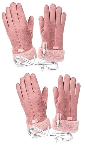 KOMBIUDA 2 Sets Skifahren Unverzichtbare Winddichte -fäustlinge Für Damen Elektrische Warme Handschuhe Tragbare -fäustlinge Für Kalte Tage